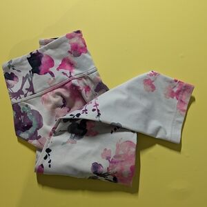 Lululemon Athletica Pink and Purple Floral Leggings